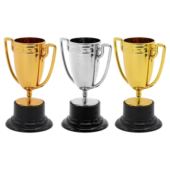 Kisangel 3pcs Mini Trophy Cups Plastic Award Trophies for Sports Competition