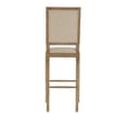 thumbnail image 5 of Linon Avalon Full Back Wood Bar Stool, 30.5" Seat Height, Rustic Brown Finish with Light Natural Linen Fabric, 5 of 7