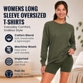 thumbnail image 3 of BILLIONHATS Womens Long Sleeve Oversized T-Shirts, Cotton Casual Fit Sleeved Tees Tops – Baggy Style Bulk Wholesale Tshirt Packs (6 Pack Assorted, Size-5X-Large), 3 of 7