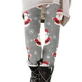 thumbnail image 3 of YOIAVAIOY Womens Christmas Leggings High Waisted Buttery Soft Stretch Ankle Length Tights Fashion Plaid Snowflake Printed Casual Yoga Pants Gray XL, 3 of 6