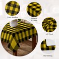 thumbnail image 5 of Black Yellow Plaid Table Cloth Waterproof Tablecloths, Retro Country Buffalo Check Gingham Tablecloth Dining Table Cover for Kitchen Party Tabletop Outdoor, Square Tablecloth 54x54 Inch, 5 of 9