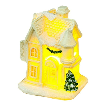 

Christmas White Glowing House Decorations Tablescape Decor Christmas Scene House Xmas Village Houses Collectible Buildings Xmas Supply Christmas Adornment Luminous H