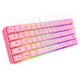 thumbnail image 2 of Snpurdiri 60% Teclado Para Juegos Con Cable Rgb Retroiluminado Ultracompacto Impermeable Mini Teclado De 61 Teclas Para Pc/Mac Gamer Mecanógrafo Viajes Fácil De Llevar En Viajes De Negocios (Rosa), 2 of 5