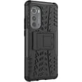 thumbnail image 4 of Tyre Pattern Design Case for Motorola Edge 2022 (Not 2021) with Kickstand, Heavy Duty Shockproof TPU+PC Material Double Layer Protection Phone Case for Motorola Edge 2022 XC Black, 4 of 11
