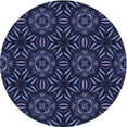 thumbnail image 1 of Ahgly Company Indoor Round Patterned Night Blue Area Rugs, 4' Round, 1 of 6