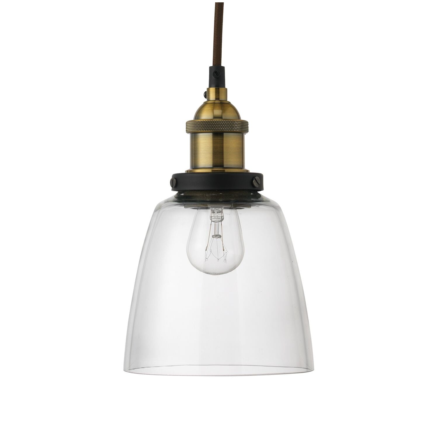 8" Clear Factory Dome Glass Hanging Pendant Ceiling Light Fixture