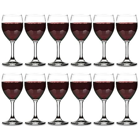 Vikko 11.5 Oz Glass Wine Glasses: Stemmed Wine Glasses for Red and White Wine - Thick and Durable Wine Glasses - Clear Glasses for Wine - Small Wine Glasses with Stem - Red Wine Glasses Set of 12