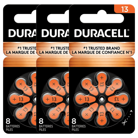 Duracell EasyTab Hearing Aid Batteries Size 13 (24 batteries total)