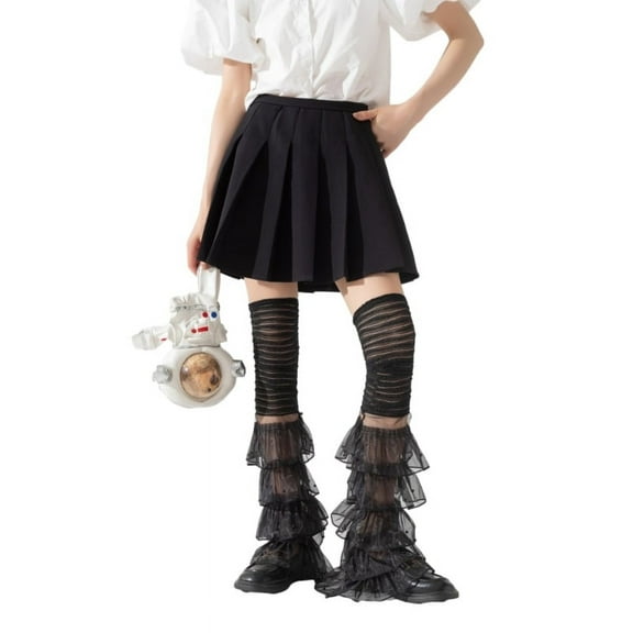 Milue Women Mesh Lace Leg Warmers Summer Over The Knee High Socks Y2K Streetwear
