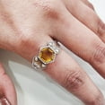 thumbnail image 2 of Hexagon Citrine Ring, 925 Sterling Silver Oxidized, Women Ring, Natural Citrine, November Birthstone, Christmas, Thanksgiving, Tiny Dainty Ring, Handmade, Statement Jewelry, Wedding, Anniversary Gift, 2 of 8