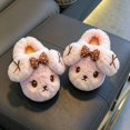 thumbnail image 3 of CUZIBR Baby Girls Slippers Boys Cute Rabbit Animal Fuzzy House Slippers Close Toe Warm Winter Soft Indoor Footwear,Pink,5.5-6 Years, 3 of 7