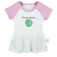 thumbnail image 1 of Let's Go Explore Funny Dresses For Baby, Newborn Babies Skirts, Infant Princess Dress, 0-24M Kids Graphic Clothes (Pink Raglan Dresses, 18-24 Months), 1 of 4