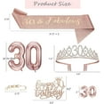 thumbnail image 2 of RUseeN 30th Birthday Decorations for Her, Including 30th Birthday Tiara and Queen Sash, Birthday Cake Topper, Balloons and Candle Set for 30th Balloons for Women Birthday Decorations - Rose Gold, 2 of 8