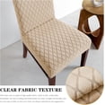 thumbnail image 7 of 100% Waterproof Dining Room Chair Covers Set of 4, Super Fit Stretch Jacquard Parson Chairs Slipcovers Removable Washable Chair Seat Protectors for Home, Kitchen, Banquet (Beige), 7 of 7
