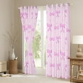 thumbnail image 3 of Manfei Girly Cartoon Bowknot Black Out Curtains, Chic Pink Stripes Ombre Curtains Pack of 2 (42x63 Each), Teens Kids Girls Female Bedroom Curtains, Curtains and Drapes Home Decor, 3 of 6