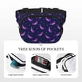 thumbnail image 4 of Kuqiui Eggplant Print Fanny Packs for Women Cross Body Waist Bag Fashionable Fanny Pack Designer Workout Hiking Waist Pack Running Travel Gym, 4 of 8