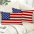 thumbnail image 5 of 4th of July Patriotic Pillow Covers 12x20 Inch Set of 2 American Flag Decorative Throw Pillowcase Independence Day Stars and Stripes Outdoor Cushion Cover for Sofa Couch Living Room Bed Decor, 5 of 6