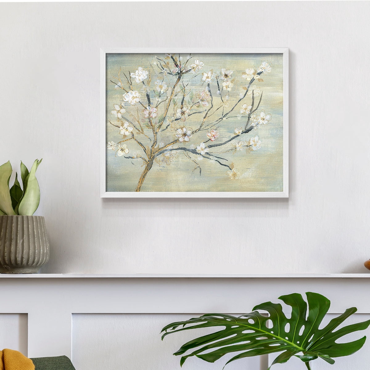 Blossoms & Spring Rain by Susan Jill - Restickable Framed Giclée Print