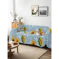 thumbnail image 3 of Blue Yellow Sunflower Couch Cover, Summer Botanical Farmhouse Floral Sofa Cover Blanket for 2 Seat Cushion, Sectional Sofa Slipcover Furniture Protector for Living Room Bedroom 71''x102'', 3 of 9