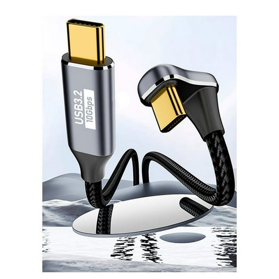 PD 100W USB C to Type C Elbow OTG Data Cord Cable USB 3.2 Gen 2 10Gbps Data Sync 5A Power Delivery 4K60Hz,H
