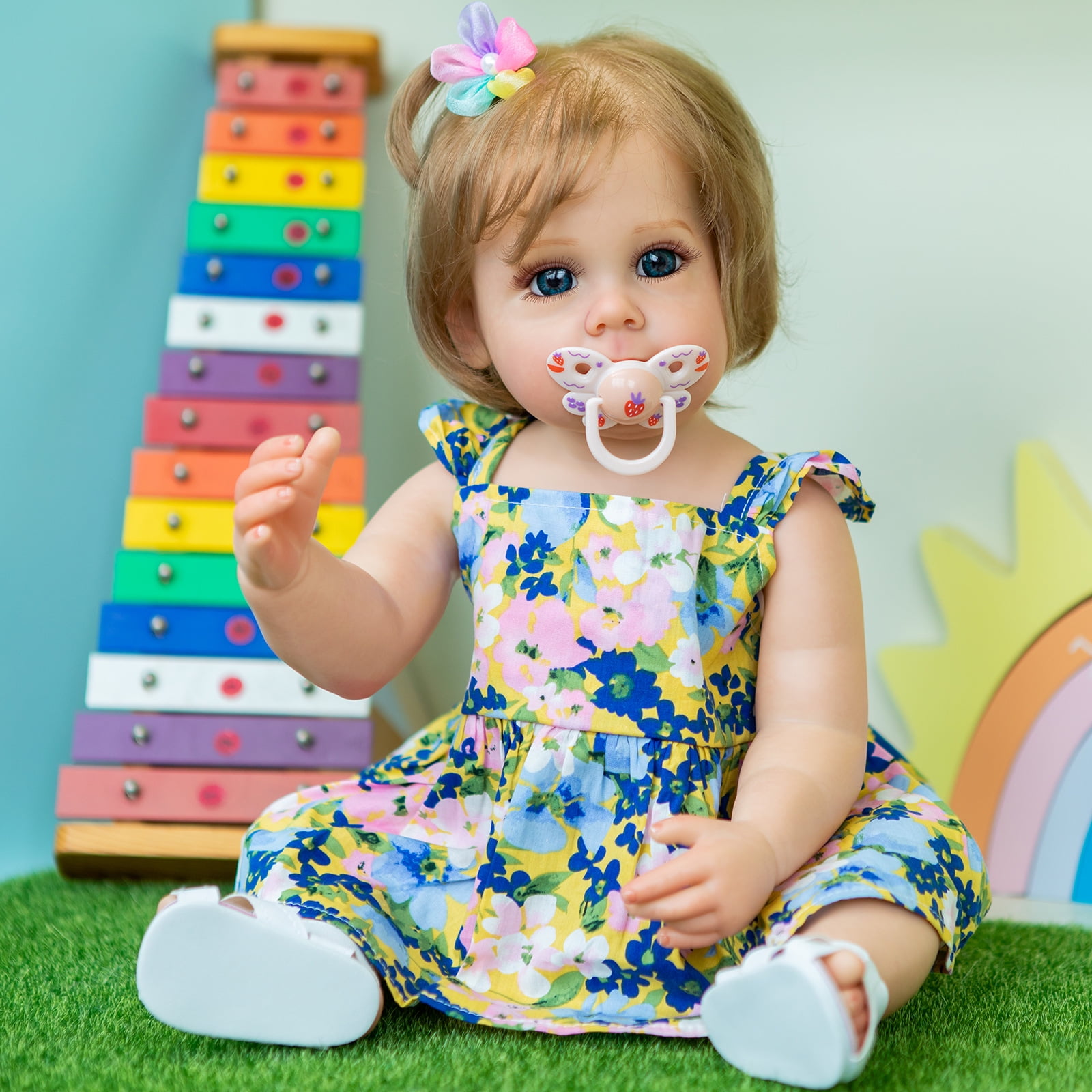 55cm/21.65inch Reborn Baby Dolls, Realistic Newborn Baby Dolls with Soft Body, Lifelike Reborn