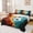 Black Orange Teal, variant on Feelyou Neon Goal Soccer King Sheets, Fire Lightning Net Bedding, Purple Blue, 4pcs, 1 Flat Sheet, 1 Fitted Sheet and 2 Pillowcases