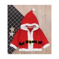 thumbnail image 2 of Qmyliery Kids Christmas Santa Jacket, Hooded Long Sleeve Fleece Jacket Gift, 2 of 7