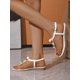 thumbnail image 4 of Women's Flat Sandals With Small Heels And Toe Clips, White, Summer New Style, 4 of 5