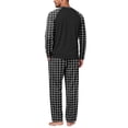 thumbnail image 2 of Airmenty Men's Pajama Set Long Sleeve V-Neck Lightweight Sleepwear Shirts and Bottoms Soft Comfy 2 Piece Pjs Loungewear with Pockets S-2XL, 2 of 5