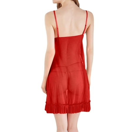 Women s Nightgown Womens Babydoll Dress Red Lingerie For Women Mesh Nightgowns For Women Women s Exotic Lingerie Sets
