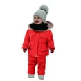thumbnail image 5 of Dyfzdhu Kids Girls Boys Winter Thick Warm Hooded Down Coat Paraks Playsuit Pants Jumpsuit Snowsuit Set, 5 of 7