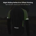 thumbnail image 6 of NFTIGB Men's Basic Riding Jerseys Full Zipper Long Sleeves Bike Shirt Reflective Strips Breathable Windbreaker Mountain Biking, Black and Green, Large (10.63 in / 27 cm), 6 of 9
