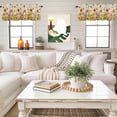 thumbnail image 4 of Sunflowers Pig Valance Curtain Vintage Country Pig Floral Linen Texture Window Valances Rod Pocket Short Curtains Window Treatments for Kitchen Bedroom Bathroom Laundry 60" x 18", 4 of 9