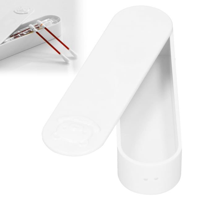 Portable Cotton Swab Box, Exquisite Beautiful Durable Safe Cotton Swab Container for Storing Cotton Swabs White