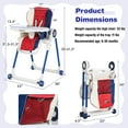 thumbnail image 3 of Babyjoy Chaise Haute pour Bébé Pliable Chaise d'Alimentation avec 4 Roues Verrouillables Colorée, 3 of 8