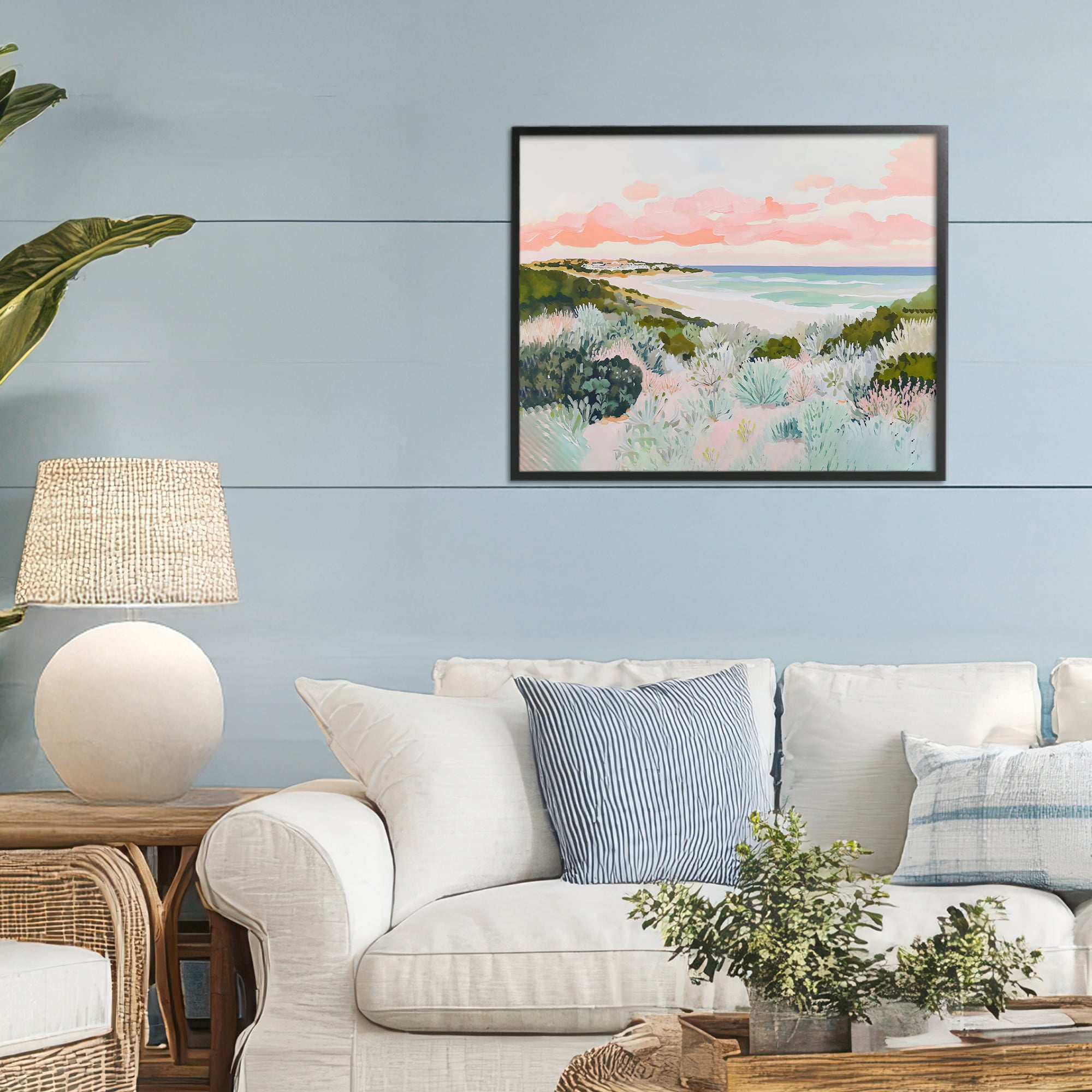Stupell Industries Beach Grasses & Pastel Skies Black Framed Giclee Art, design by The Prints Vibe