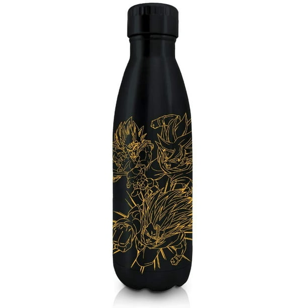 Dragon Ball Z Stainless Steel Water Bottle Black 17oz Hydro Tumbler Flask Anime Stainless Steel Water Bottle Officially Licensed By Just Funky Walmart Com Walmart Com