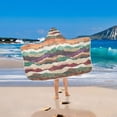 thumbnail image 2 of Yayeee Kids Hooded Towel with Hand Pockets Beach Soft Absorbent Bath Wrap 50 x 23.5 inch, Artistic Desert Waves, 2 of 5