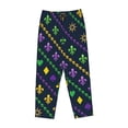 thumbnail image 4 of Naloa Mardi Gras Strings of Beads Print Women’s Ultra-Soft Comfy Pajama Lounge Pants with Pockets & Drawstring, 4 of 8