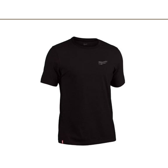 Milwaukee 603B-L Tee Shirt L Short Sleeve Men's Crew Neck Black Hybrid Work Black