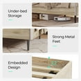 thumbnail image 4 of Linsy Home Full Bed Frame With Ergonomic Headboard & Storage Shelf, Wood Platform Bed Frame with Lights, Outlets & USB, Off-white, 4 of 7