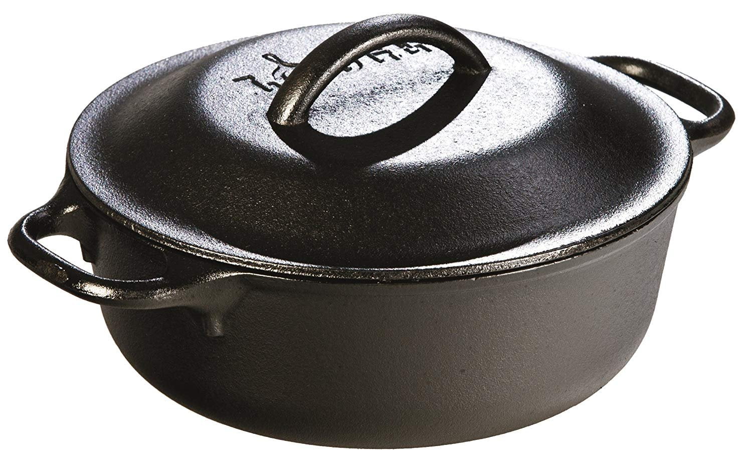 Large for Grilling and Oven Pre-Seasoned Heavy Duty Construction Cast Iron Basting Pot Black