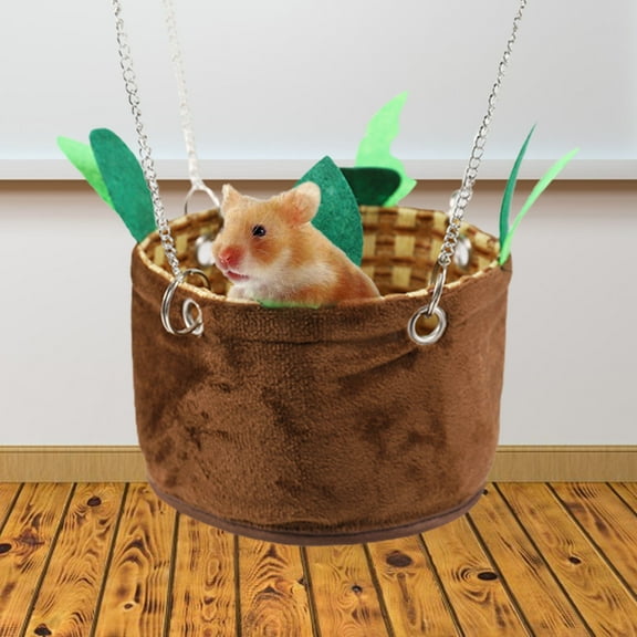 Visland Small Pet Cage Hammock, Hanging Hamster Summer Cool Sleeping Rattan Mat, Small Animal Cooling Hammock for Sugar Glider Ferret Squirrel Rat Chinchilla Guinea Pig Rat