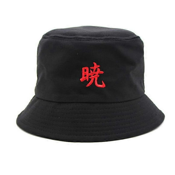Naruto Anime Akatsuki Bucket Hat Summer Fisherman Cap Female Man Outdoor Sunhat Cotton Cosplay Embroidered Bob Panama Cap