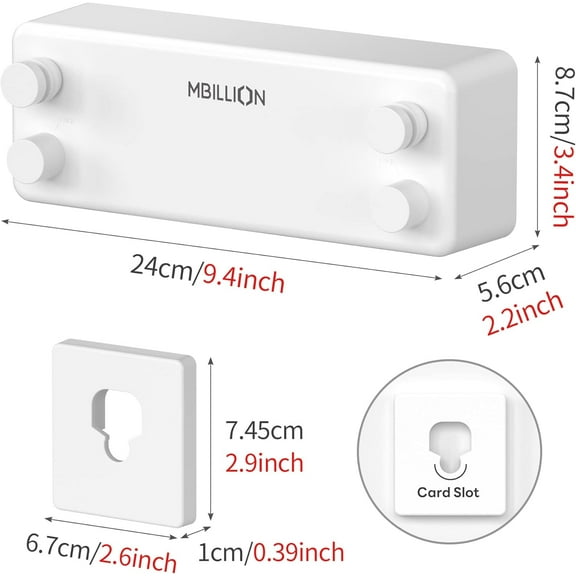 Retractable Clothesline 13.8 Ft Stainless Steel Double Clothes Line Retracting Indoor Heavy Duty Retractable Laundry Line Wall Mounted (Double Line-White)