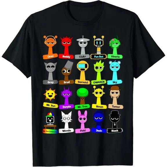 Funny Sprunki Toys Collection Kids Boys Girls Gift Unisex T-Shirt up to size 5XL