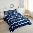 thumbnail image 5 of Manfei Rudder Anchor Comforter Sets Twin Size, Navy Stripes Geometric Down Comforter, Ocean Sailing Reversible Bedding Twin Comforter Set, Ultra Soft Bedroom Decor, 2pcs, 5 of 8