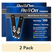 (2 pack) ReliOn Premier Blood Glucose Test Strips, 100 Count