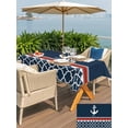 thumbnail image 4 of Outdoor Tablecloth with Umbrella Hole and Zipper, Navy Blue Coastal Rectangle Table Cloth 54x80 Inch Waterproof Tablecloth, Nautical Ocean Sea Anchor Abstract Art Picnic Table Cover for Patio Camping, 4 of 7