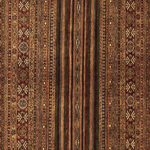 Ahgly Company Indoor Square Abstract Brown Modern Area Rugs, 3' Square